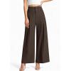 imagePRETTYGARDEN Womens Spring Wide Leg Palazzo Pants 2026 Trendy Loose Button High Waist Pleated Work Business Casual TrousersBrown
