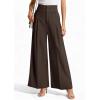 imagePRETTYGARDEN Womens Spring Wide Leg Palazzo Pants 2026 Trendy Loose Button High Waist Pleated Work Business Casual TrousersBrown