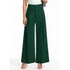 imagePRETTYGARDEN Womens Spring Wide Leg Palazzo Pants 2026 Trendy Loose Button High Waist Pleated Work Business Casual TrousersDark Green