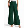 imagePRETTYGARDEN Womens Spring Wide Leg Palazzo Pants 2026 Trendy Loose Button High Waist Pleated Work Business Casual TrousersDark Green