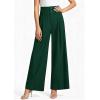 imagePRETTYGARDEN Womens Spring Wide Leg Palazzo Pants 2026 Trendy Loose Button High Waist Pleated Work Business Casual TrousersDark Green