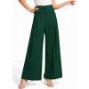 imagePRETTYGARDEN Womens Spring Wide Leg Palazzo Pants 2026 Trendy Loose Button High Waist Pleated Work Business Casual TrousersDark Green