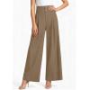 imagePRETTYGARDEN Womens Spring Wide Leg Palazzo Pants 2026 Trendy Loose Button High Waist Pleated Work Business Casual TrousersKhaki