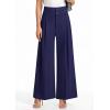 imagePRETTYGARDEN Womens Spring Wide Leg Palazzo Pants 2026 Trendy Loose Button High Waist Pleated Work Business Casual TrousersNavy Blue