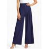 imagePRETTYGARDEN Womens Spring Wide Leg Palazzo Pants 2026 Trendy Loose Button High Waist Pleated Work Business Casual TrousersNavy Blue