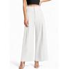 imagePRETTYGARDEN Womens Spring Wide Leg Palazzo Pants 2026 Trendy Loose Button High Waist Pleated Work Business Casual TrousersWhite