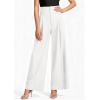 imagePRETTYGARDEN Womens Spring Wide Leg Palazzo Pants 2026 Trendy Loose Button High Waist Pleated Work Business Casual TrousersWhite