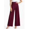 imagePRETTYGARDEN Womens Spring Wide Leg Palazzo Pants 2026 Trendy Loose Button High Waist Pleated Work Business Casual TrousersWine Red