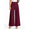 imagePRETTYGARDEN Womens Spring Wide Leg Palazzo Pants 2026 Trendy Loose Button High Waist Pleated Work Business Casual TrousersWine Red