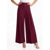 imagePRETTYGARDEN Womens Spring Wide Leg Palazzo Pants 2026 Trendy Loose Button High Waist Pleated Work Business Casual TrousersWine Red