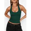 imagePRETTYGARDEN Womens Summer Halter Tank Tops 2026 Y2K Sleeveless Slim Fitted Backless Shirts Going Out Spring Workout ClothesDark Green