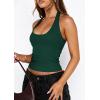 imagePRETTYGARDEN Womens Summer Halter Tank Tops 2026 Y2K Sleeveless Slim Fitted Backless Shirts Going Out Spring Workout ClothesDark Green