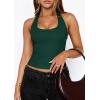 imagePRETTYGARDEN Womens Summer Halter Tank Tops 2026 Y2K Sleeveless Slim Fitted Backless Shirts Going Out Spring Workout ClothesDark Green