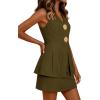 imagePRETTYGARDEN Womens Summer Sleeveless Blazer Vest Tops 2026 Trendy V Neck Button Down Business Casual Suit Vests WaistcoatArmy Green