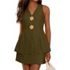 imagePRETTYGARDEN Womens Summer Sleeveless Blazer Vest Tops 2026 Trendy V Neck Button Down Business Casual Suit Vests WaistcoatArmy Green