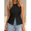 imagePRETTYGARDEN Womens Vests Top Trendy 2026 Spring Sleeveless Blazer Suit Summer Business Casual Work Button Down WaistcoatBlack