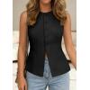 imagePRETTYGARDEN Womens Vests Top Trendy 2026 Spring Sleeveless Blazer Suit Summer Business Casual Work Button Down WaistcoatBlack