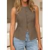 imagePRETTYGARDEN Womens Vests Top Trendy 2026 Spring Sleeveless Blazer Suit Summer Business Casual Work Button Down WaistcoatBrown