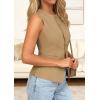 imagePRETTYGARDEN Womens Vests Top Trendy 2026 Spring Sleeveless Blazer Suit Summer Business Casual Work Button Down WaistcoatKhaki