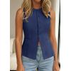 imagePRETTYGARDEN Womens Vests Top Trendy 2026 Spring Sleeveless Blazer Suit Summer Business Casual Work Button Down WaistcoatNavy Blue