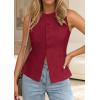 imagePRETTYGARDEN Womens Vests Top Trendy 2026 Spring Sleeveless Blazer Suit Summer Business Casual Work Button Down WaistcoatWine Red