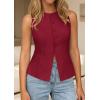 imagePRETTYGARDEN Womens Vests Top Trendy 2026 Spring Sleeveless Blazer Suit Summer Business Casual Work Button Down WaistcoatWine Red