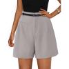 imagePRETTYGARDEN Shorts for Women Dressy 2025 Summer Elastic High Waisted Wide Leg Business Casual Work Shorts with PocketsLight Grey