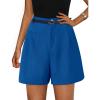 imagePRETTYGARDEN Shorts for Women Dressy 2025 Summer Elastic High Waisted Wide Leg Business Casual Work Shorts with PocketsRoyal Blue