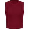 imagePRETTYGARDEN Tank Top for Women 2026 Summer Casual Sleeveless Ribbed Slim Fitted Basic Tee Shirts Spring Fashion Y2k ClothesBurgundy