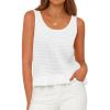 imagePRETTYGARDEN Womens Spring Crochet Tops 2026 Summer Sleeveless Scoop Neck Boho Sweater Tank Top Cute Beach Vacation ClothesWhite