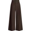 imagePRETTYGARDEN Womens Spring Wide Leg Palazzo Pants 2026 Trendy Loose Button High Waist Pleated Work Business Casual TrousersBrown