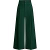imagePRETTYGARDEN Womens Spring Wide Leg Palazzo Pants 2026 Trendy Loose Button High Waist Pleated Work Business Casual TrousersDark Green