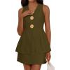imagePRETTYGARDEN Womens Summer Sleeveless Blazer Vest Tops 2026 Trendy V Neck Button Down Business Casual Suit Vests WaistcoatArmy Green