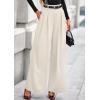 imagePRETTYGARDEN Womens Fall Wide Leg Trousers 2025 High Elastic Waist Loose Pleated Long Flowy Palazzo Work Pants with PocketsBeige