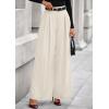 imagePRETTYGARDEN Womens Fall Wide Leg Trousers 2025 High Elastic Waist Loose Pleated Long Flowy Palazzo Work Pants with PocketsBeige