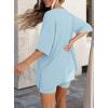 imagePRETTYGARDEN 2 Piece Sets for Women Summer 2026 Lounge Short Set Spring Matching Biker Shorts V Neck Oversized Shirt ClothingLight Blue