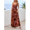 imagePRETTYGARDEN Womens Floral Maxi Dress Summer Outfits 2026 Spaghetti Strap Flowy Long Sundress Beach Vacation Boho DressesBrown Floral