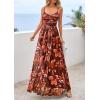 imagePRETTYGARDEN Womens Floral Maxi Dress Summer Outfits 2026 Spaghetti Strap Flowy Long Sundress Beach Vacation Boho DressesBrown Floral