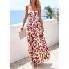 imagePRETTYGARDEN Womens Floral Maxi Dress Summer Outfits 2026 Spaghetti Strap Flowy Long Sundress Beach Vacation Boho DressesFloral Brown Beige