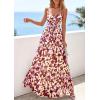 imagePRETTYGARDEN Womens Floral Maxi Dress Summer Outfits 2026 Spaghetti Strap Flowy Long Sundress Beach Vacation Boho DressesFloral Brown Beige