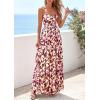 imagePRETTYGARDEN Womens Floral Maxi Dress Summer Outfits 2026 Spaghetti Strap Flowy Long Sundress Beach Vacation Boho DressesFloral Brown Beige
