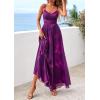 imagePRETTYGARDEN Womens Floral Maxi Dress Summer Outfits 2026 Spaghetti Strap Flowy Long Sundress Beach Vacation Boho DressesFloral Purple