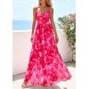 imagePRETTYGARDEN Womens Floral Maxi Dress Summer Outfits 2026 Spaghetti Strap Flowy Long Sundress Beach Vacation Boho DressesPink Floral