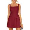 imagePRETTYGARDEN Womens Summer Sleeveless Mini Dress Square Neck A Line Short Cocktail Party Dresses Trendy 2026 Spring ClothesWine Red
