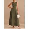 imagePRETTYGARDEN Womens Summer Tank Maxi Dress 2026 Spring Sleeveless Swing A Line Long Flowy Elegant Cocktail Dresses PocketsArmy Green