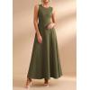 imagePRETTYGARDEN Womens Summer Tank Maxi Dress 2026 Spring Sleeveless Swing A Line Long Flowy Elegant Cocktail Dresses PocketsArmy Green