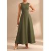 imagePRETTYGARDEN Womens Summer Tank Maxi Dress 2026 Spring Sleeveless Swing A Line Long Flowy Elegant Cocktail Dresses PocketsArmy Green