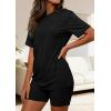 imagePRETTYGARDEN Womens Two Piece Matching Lounge Sets Summer Casual Tops Short Sleeve Shirts Shorts 2026 Travel Airport OutfitsBlack