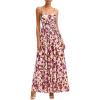 imagePRETTYGARDEN Womens Floral Maxi Dress Summer Outfits 2026 Spaghetti Strap Flowy Long Sundress Beach Vacation Boho DressesFloral Brown Beige