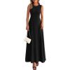imagePRETTYGARDEN Womens Summer Tank Maxi Dress 2026 Spring Sleeveless Swing A Line Long Flowy Elegant Cocktail Dresses PocketsBlack